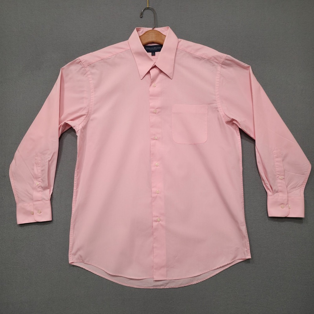 Giorgio Brutini Collezione Mens Pink Long Sleeve Dress Shirt Size‎ 15-15.5-32/33